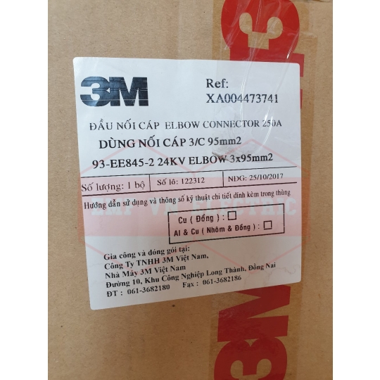 Đầu cáp 24kV 250A ELBOW - Hiệu 3M
